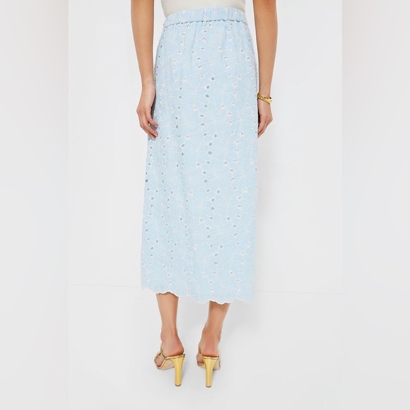 TUCKERNUCK- Silas airy blue eyelit midi skirt
